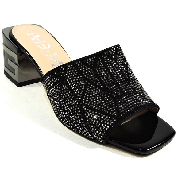 ALESSANDRO DI MARIA 🇮🇹 WOMEN'S BLACK SUEDE FASHION MULES - Picture 3 of 8